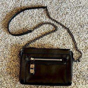 Rebecca Minkoff black leather crossbody or clutch.